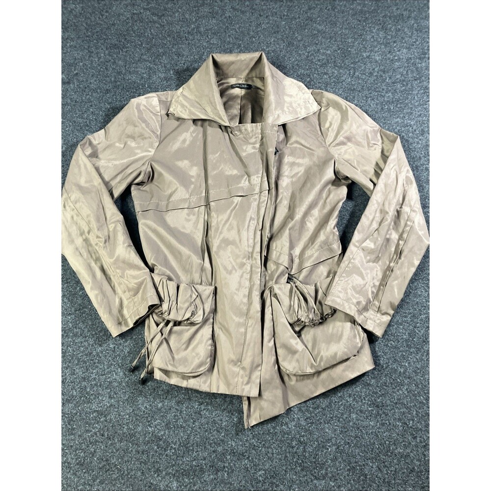 Stella Carakasi Jacket Womens Small S Utility Anorak Taupe Beige Lagenlook Artsy